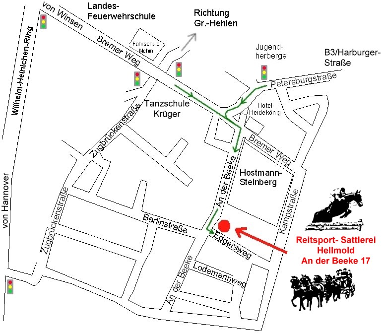 Reitsport Hellmold so finden Sie uns. Stadtplan Celle